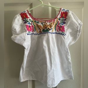 Girls Mexican Embroidered Blouse